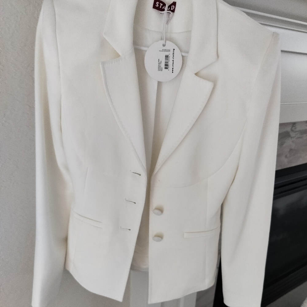 STAUD Classic White Women's Blazer